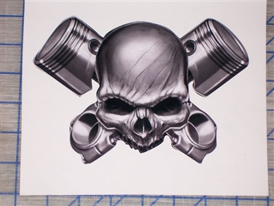 MINI COOPER Pistons Skull Sticker 